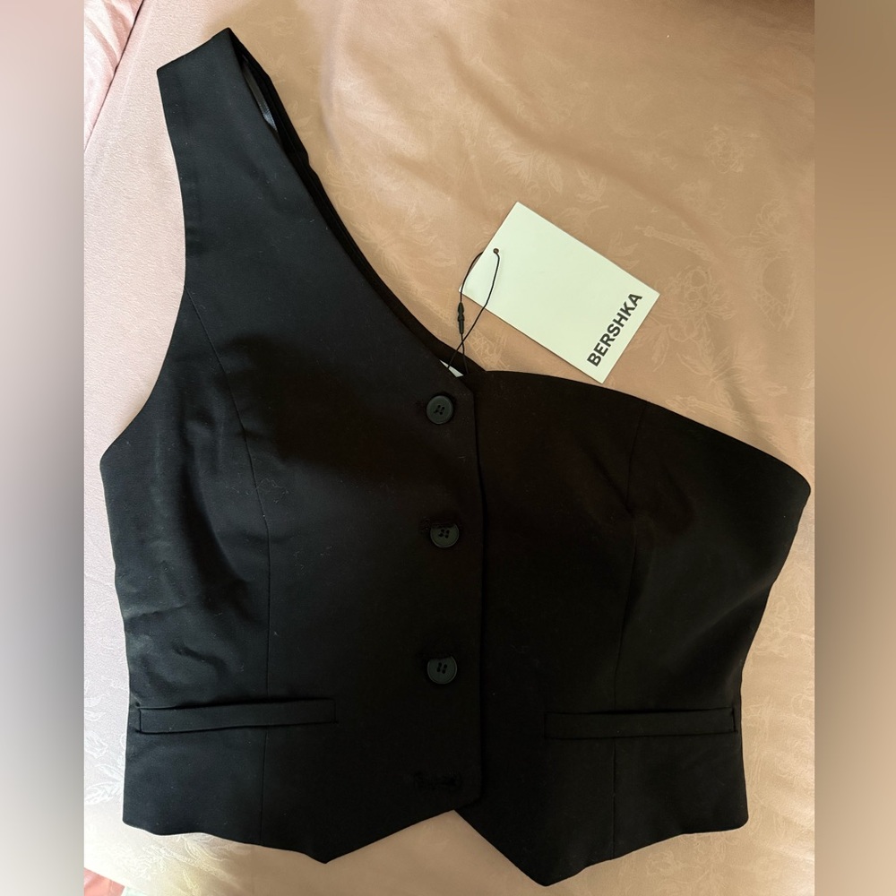 Bershka Black Asymmetrical Top